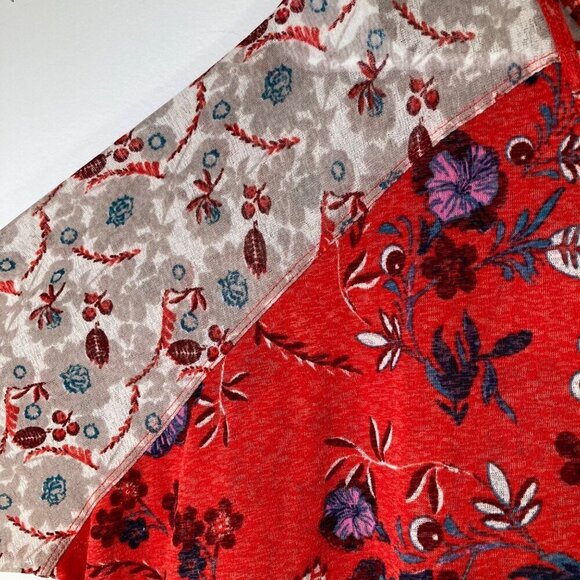 Womens Free People Isabella Oversized V Neck Boho Tunic Top Floral XS - Picture 5 of 7